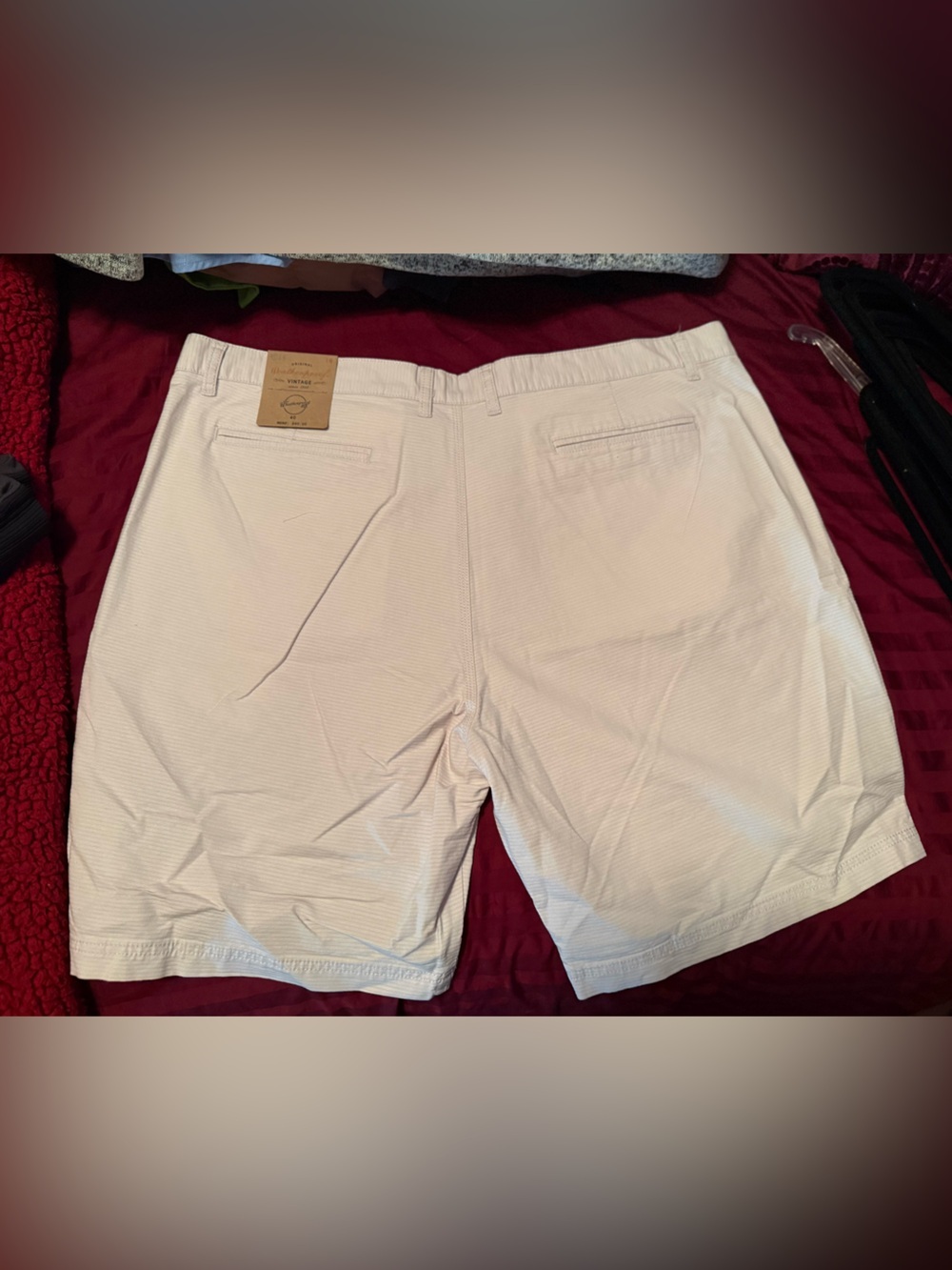 Weatherproof Men's Light Beige Flat Front Shorts